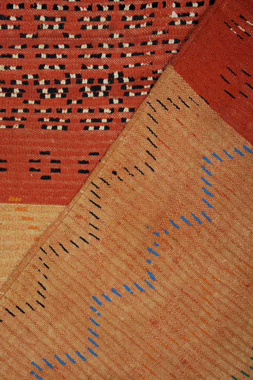 Mid-20th Century  Mid-Century Modern Graphic Moroccan Berber Rug